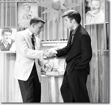 Wink Martindale and Elvis Presley at WHBQ in Memphis - June 16, 1956
