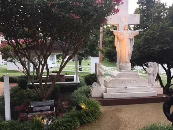 Gladys Presley's Elvis-designed tombstone returns to Graceland.